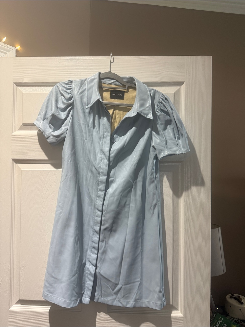 Dolce Cabo Light Blue Short-Sleeve Shirt Dress